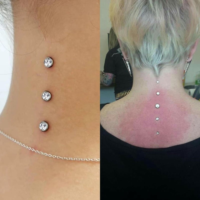 AccGin Store Surgical Steel Dermal Piercing Jewelry Tops for Women Men Cubic Zirconia Micro Dermal Anchor Tops Base Dermal Piercing 3-20Pcs Dermal Piercing Kit Hypoallergenic - Image 3